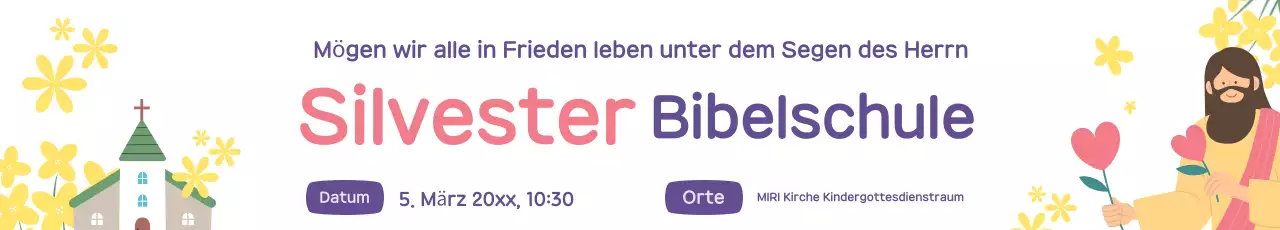 Werbung für die bezaubernde Frühlingsbibelschule von Purple and Yellow