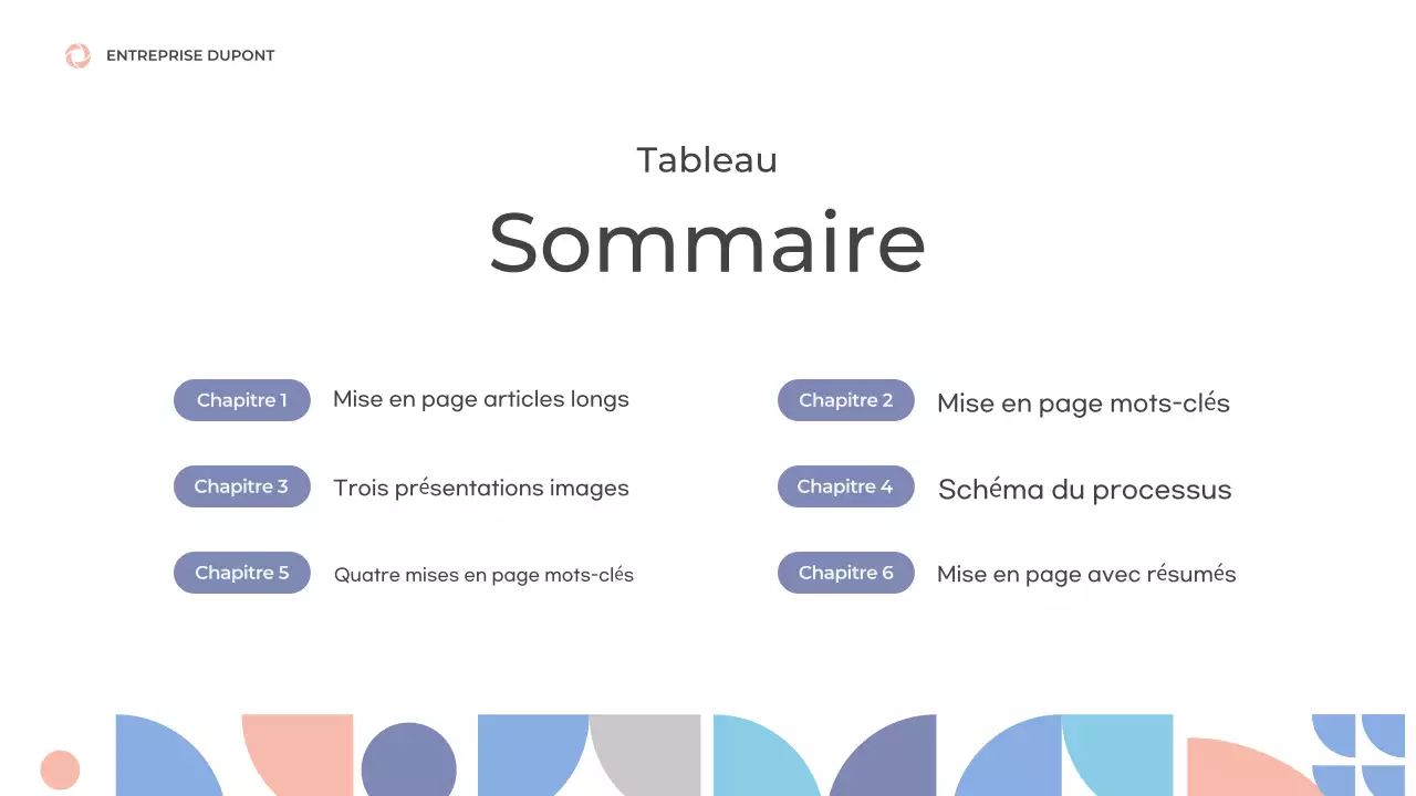Prospectus aux formes épurées en bleu et rose