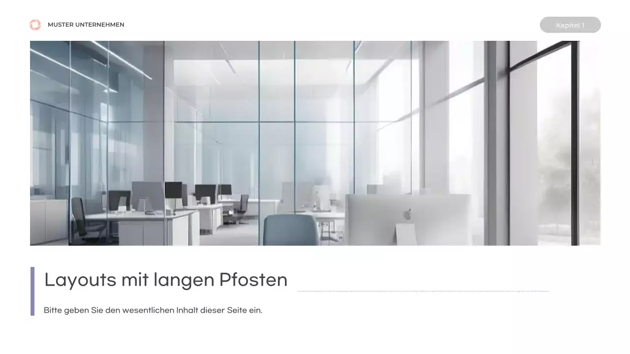 Prospekt mit klaren Formen in Blau und Rosa