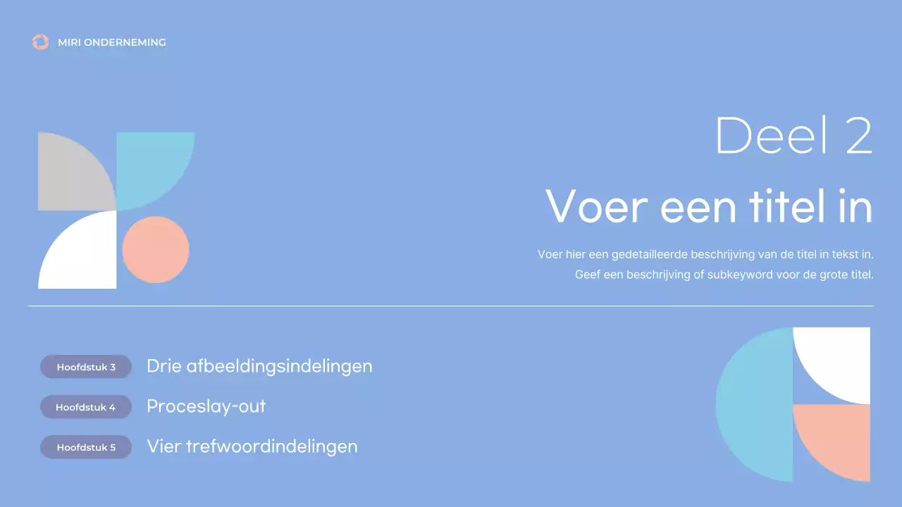 Prospectus met strakke vormen in blauw en roze