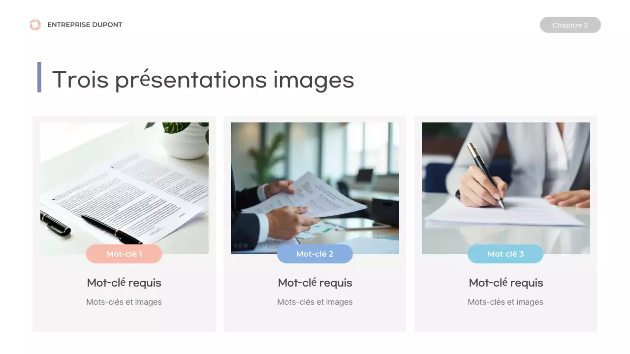 Prospectus aux formes épurées en bleu et rose