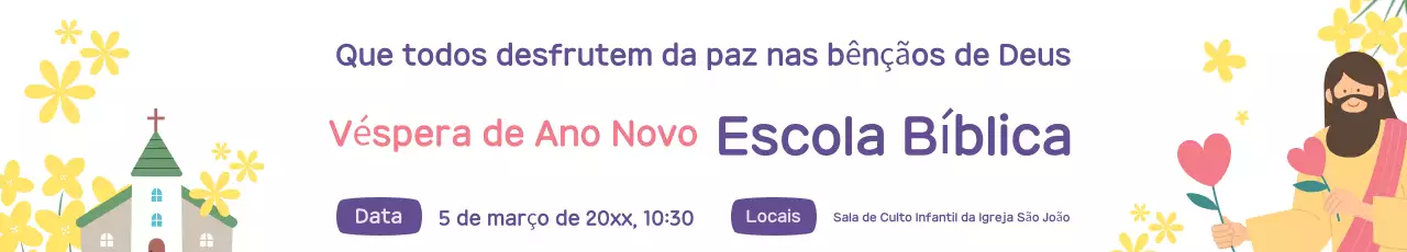 Promoção da adorável escola bíblica de primavera da Purple and Yellow