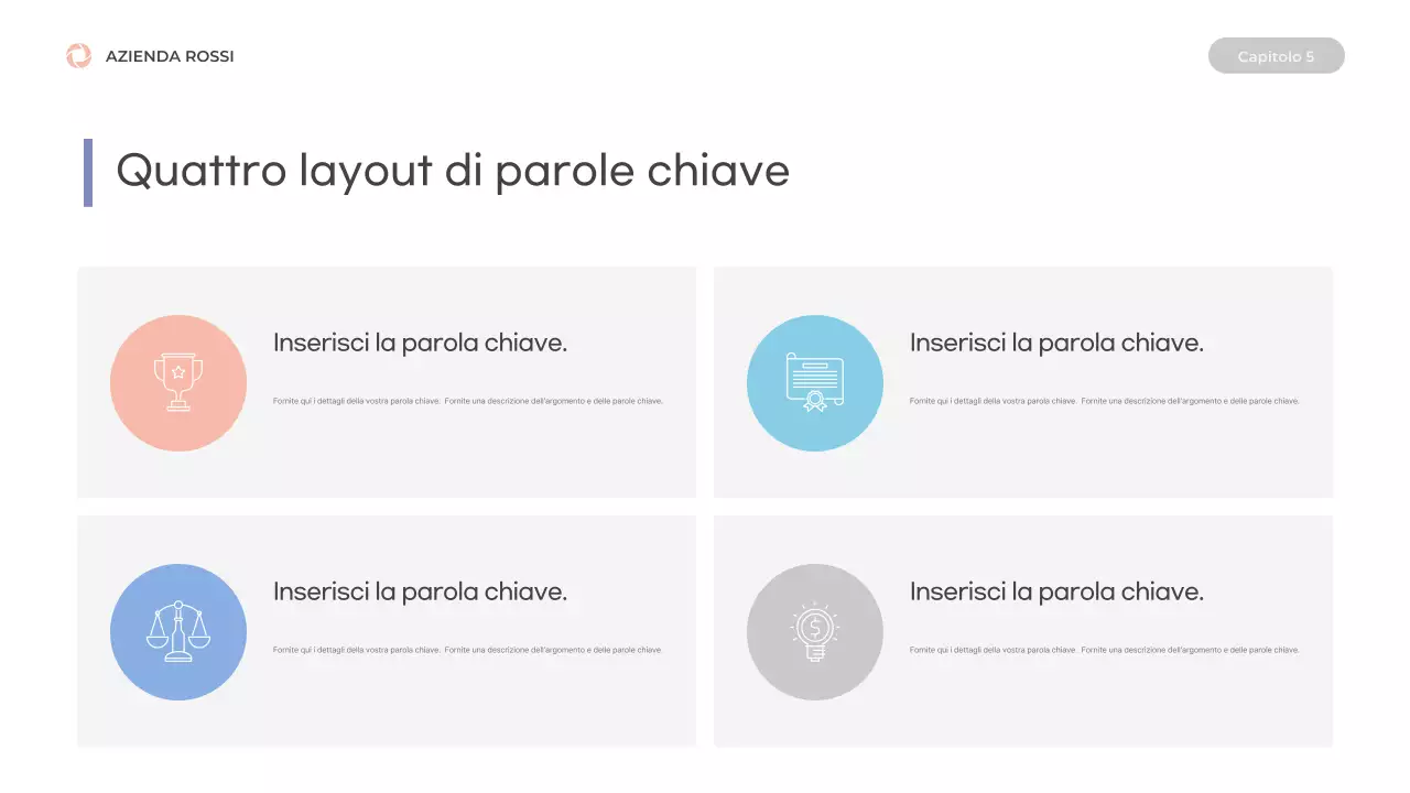 Prospetto con forme pulite in blu e rosa