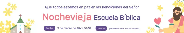 Promoción de la adorable escuela bíblica de primavera de Purple and Yellow