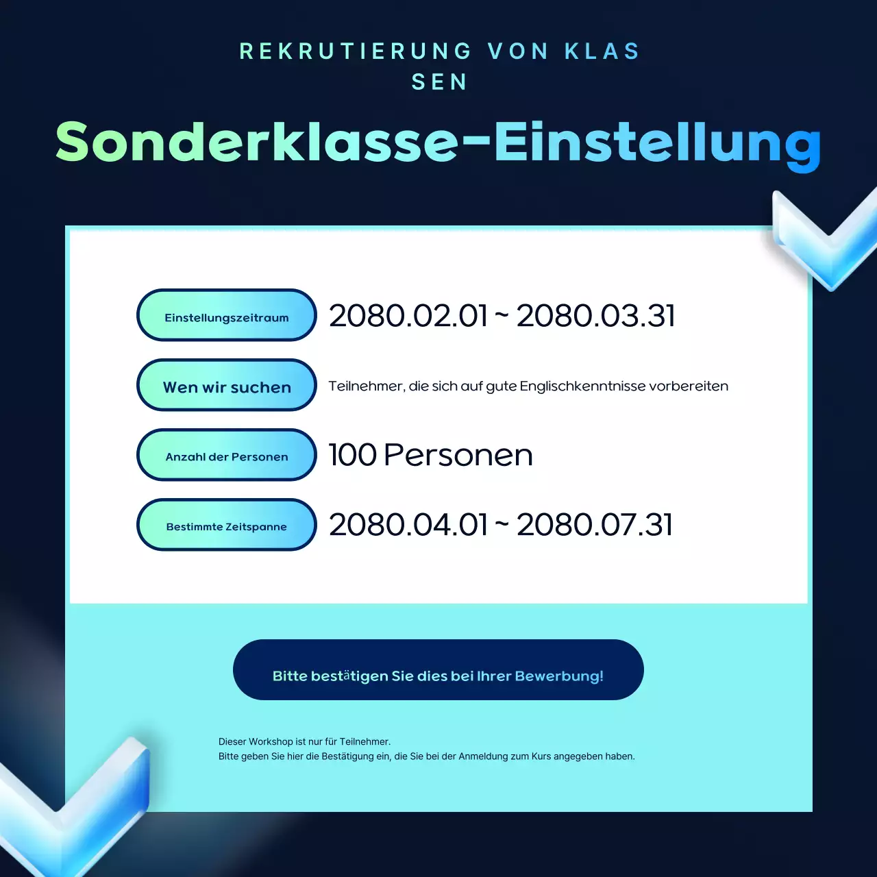 Ankündigung des Blue Modern Training Special