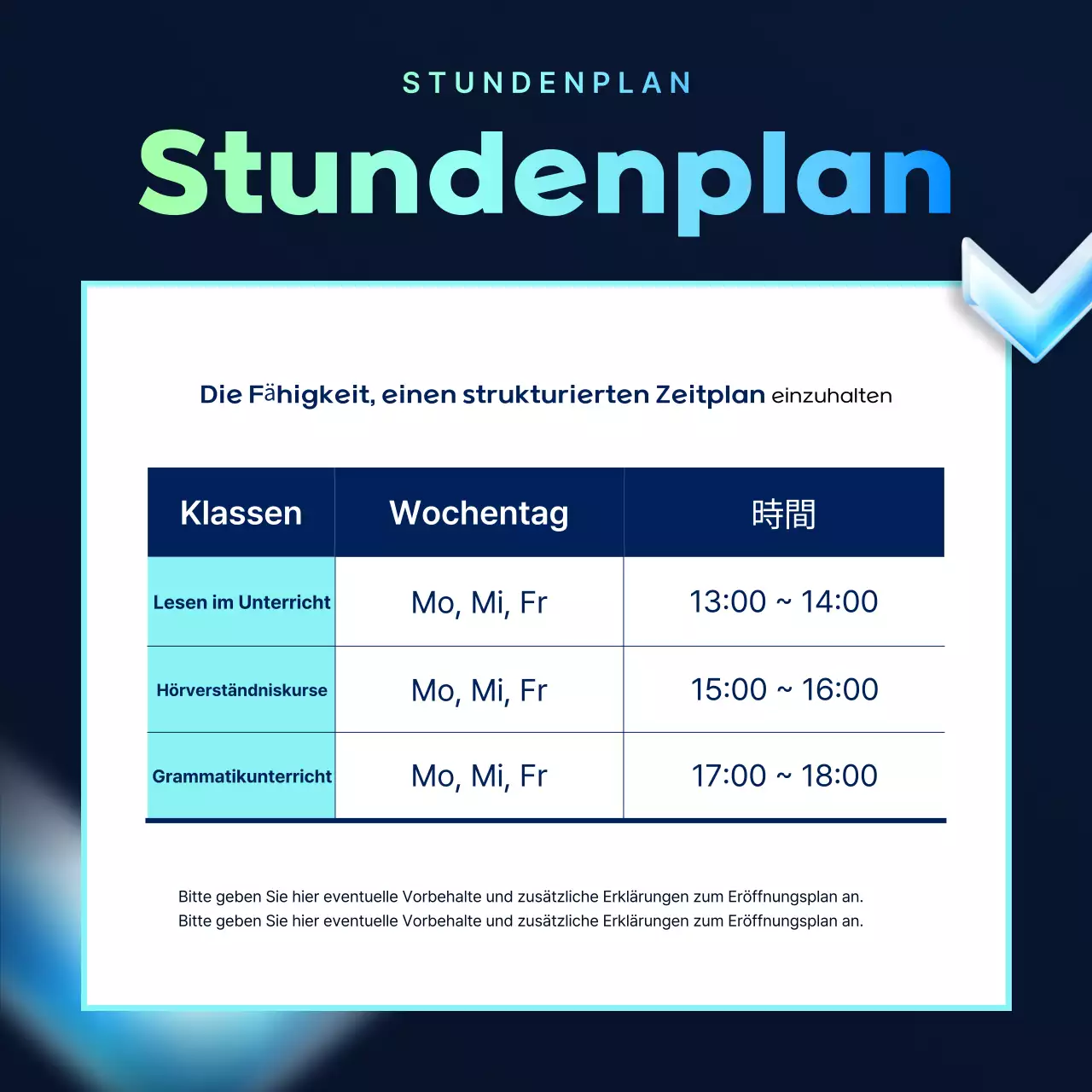 Ankündigung des Blue Modern Training Special