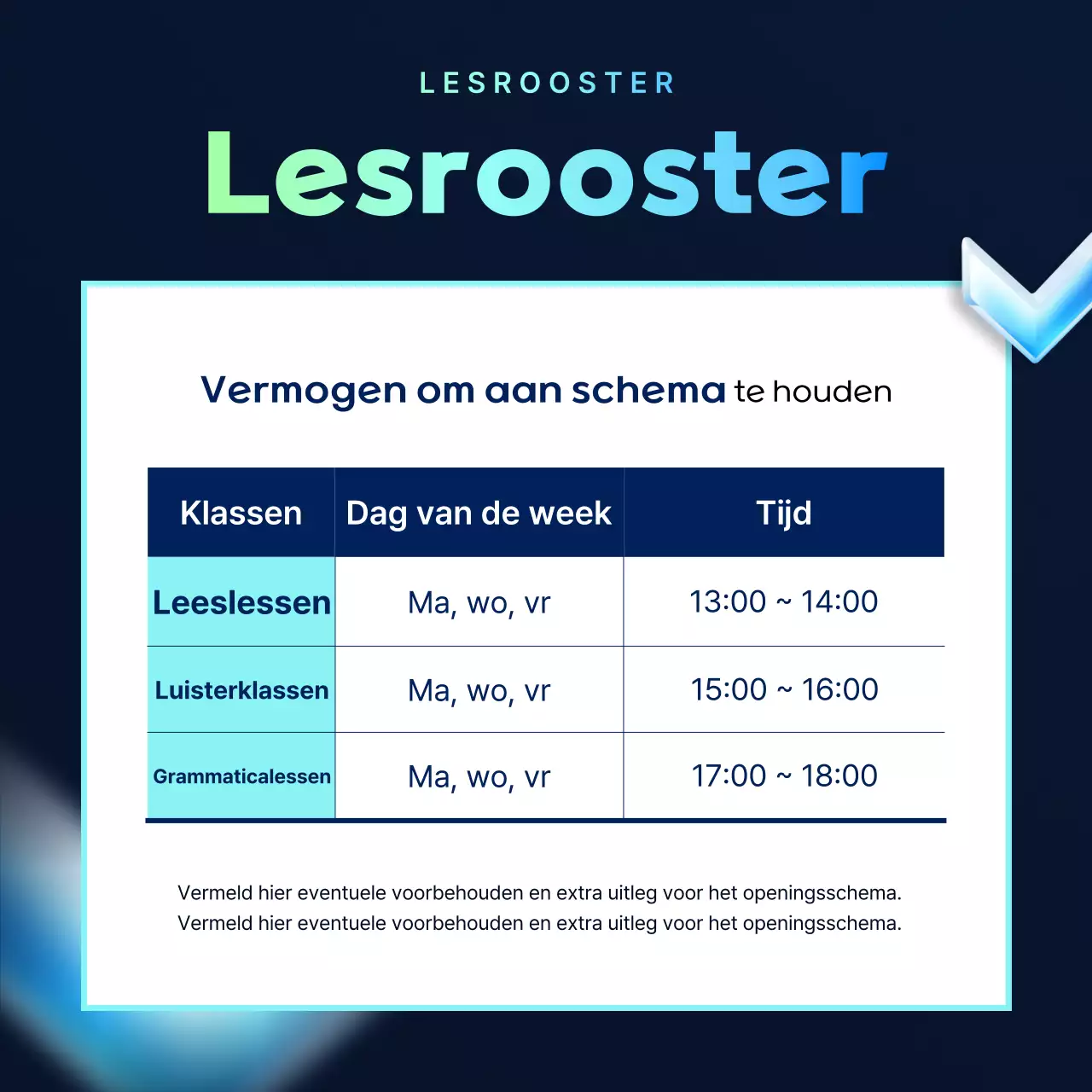 Aankondiging van de Blue Modern Trainingsspecial