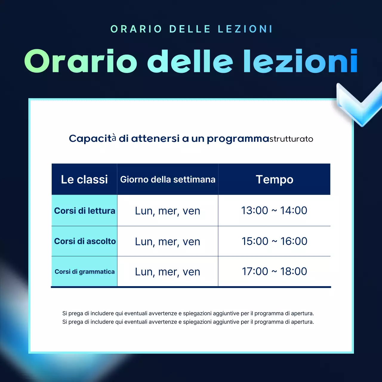 Annuncio dello Speciale Formazione Moderna Blu