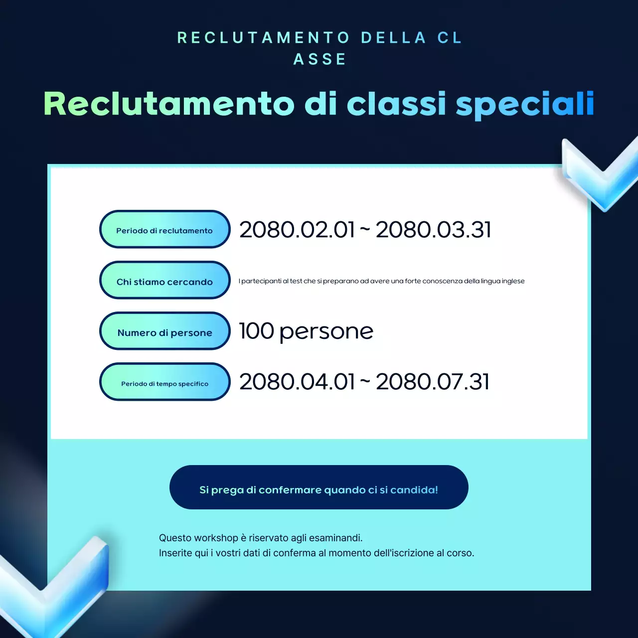 Annuncio dello Speciale Formazione Moderna Blu