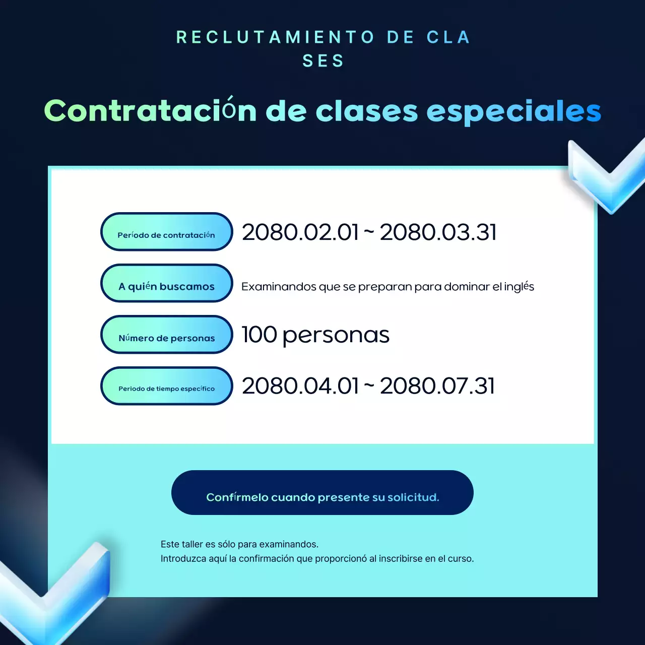 Anuncio del especial de formación Blue Modern