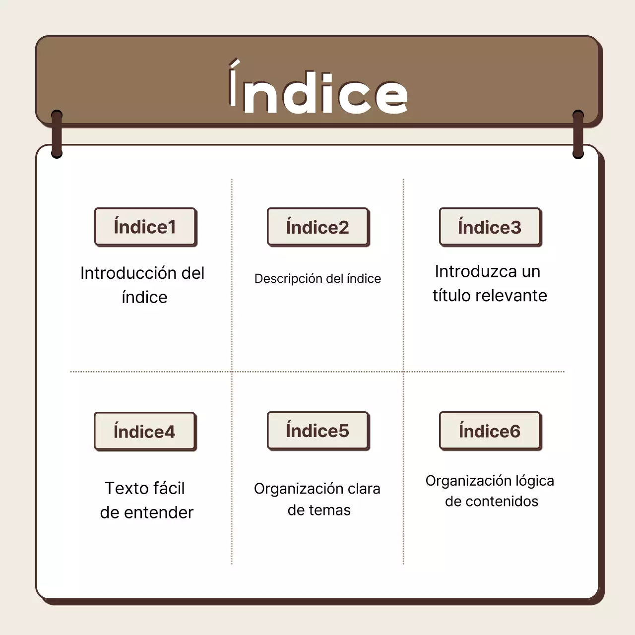 Descripción del diseño por defecto en beige