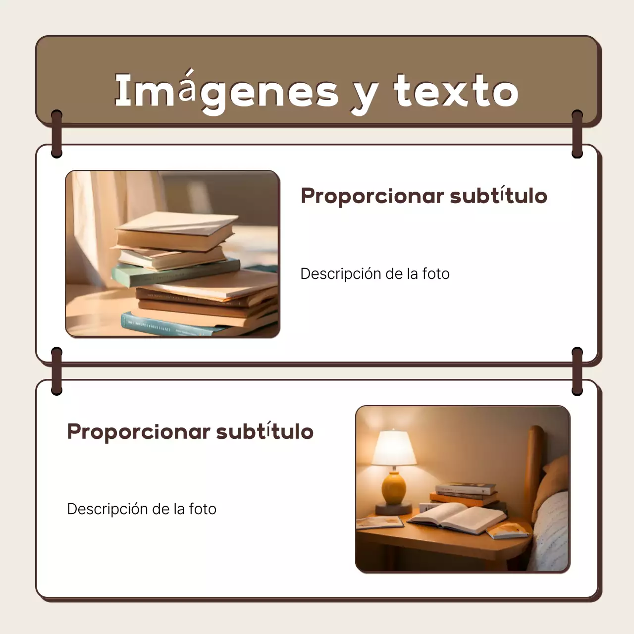 Descripción del diseño por defecto en beige