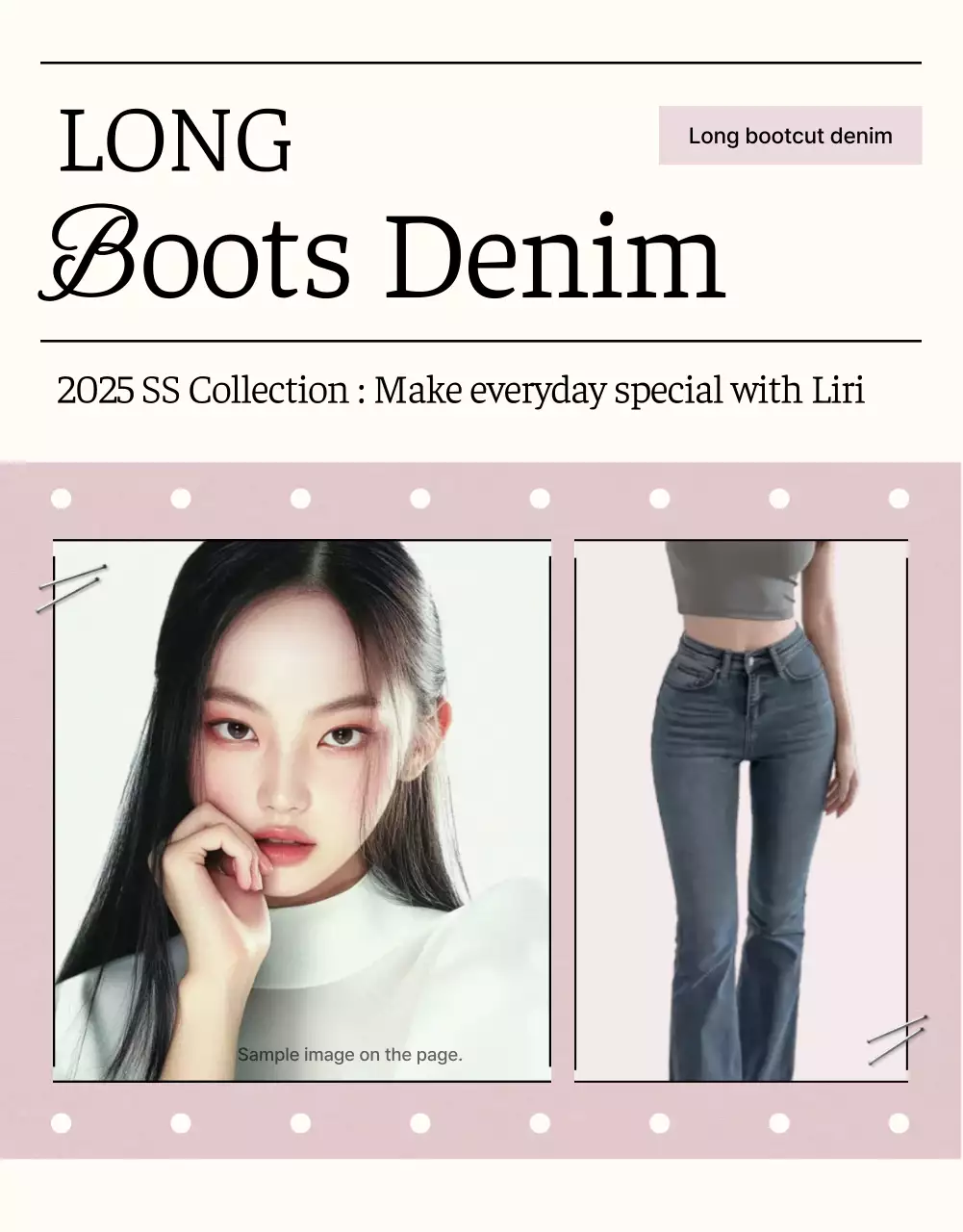 Beige pink modern fashion ad