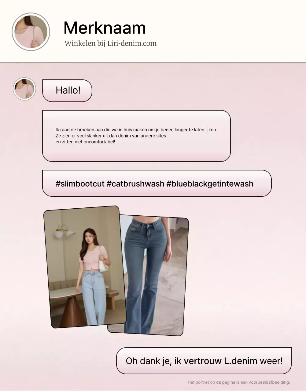 Beige roze moderne mode advertentie