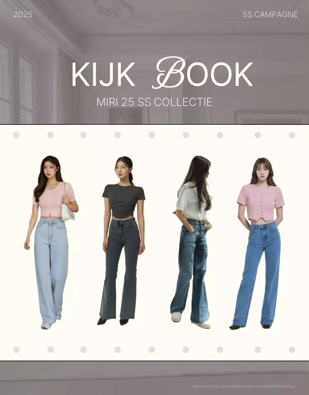 Beige roze moderne mode advertentie