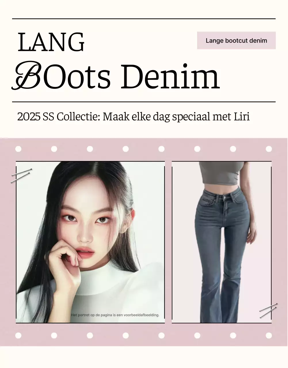 Beige roze moderne mode advertentie