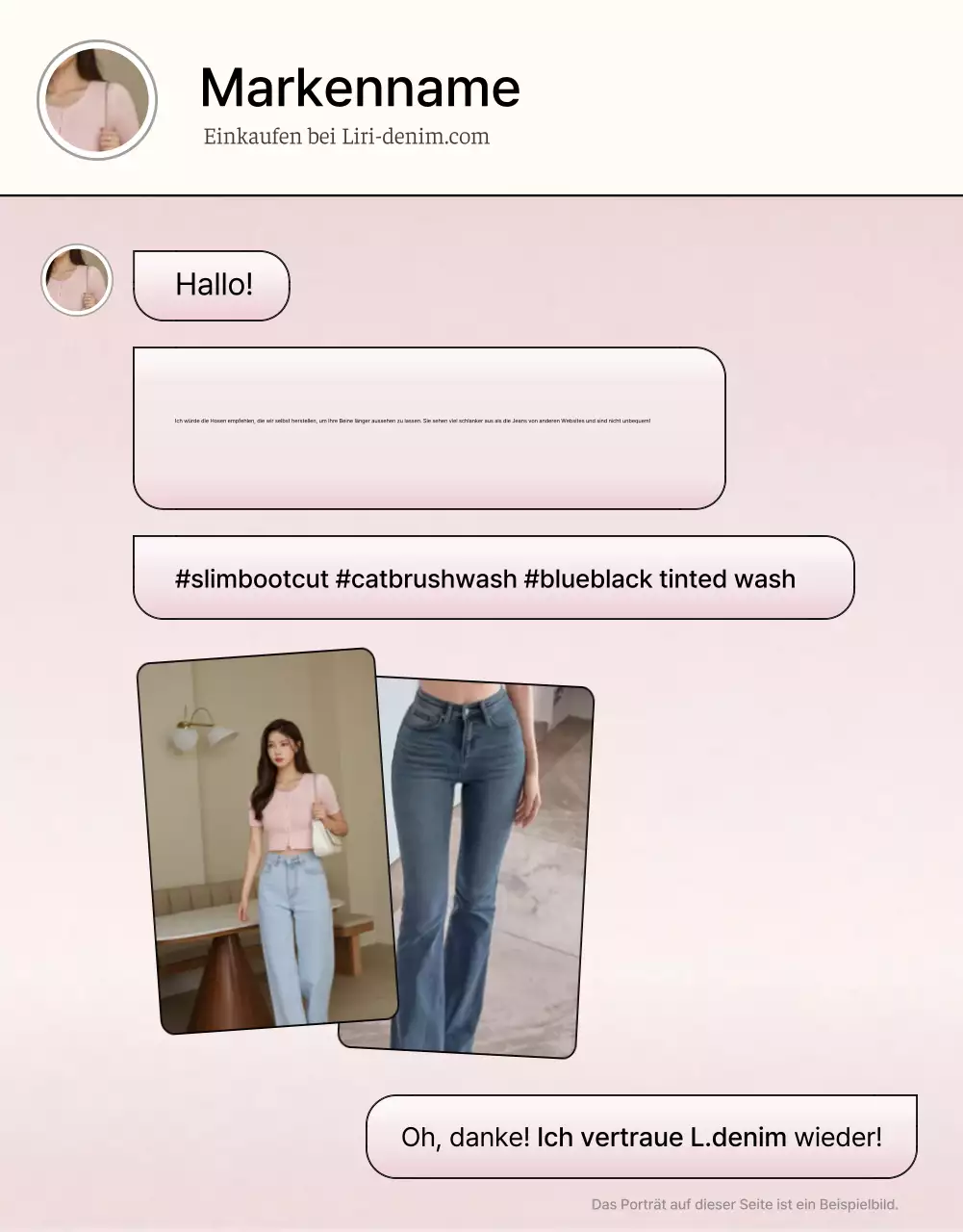 Beige-rosa moderne Modeanzeige