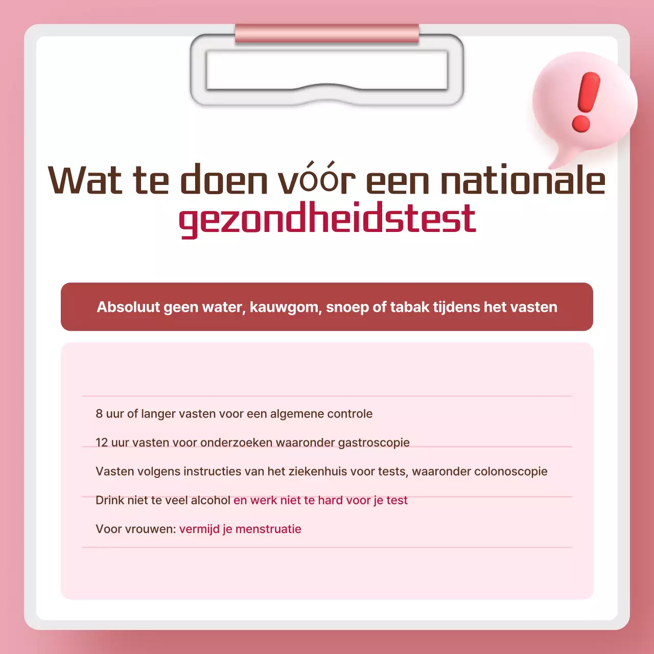 Roze eenvoudige gezondheidscampagne