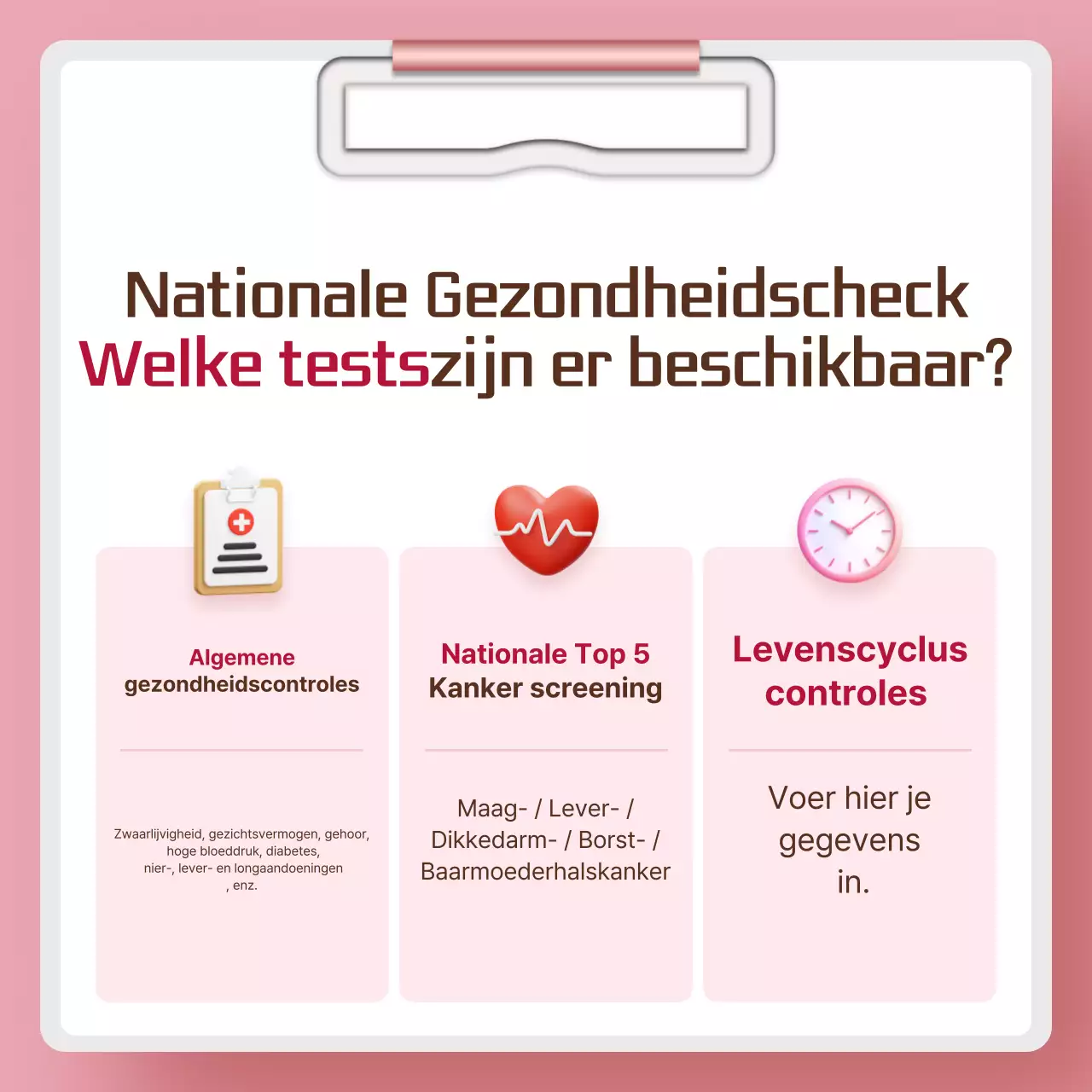 Roze eenvoudige gezondheidscampagne