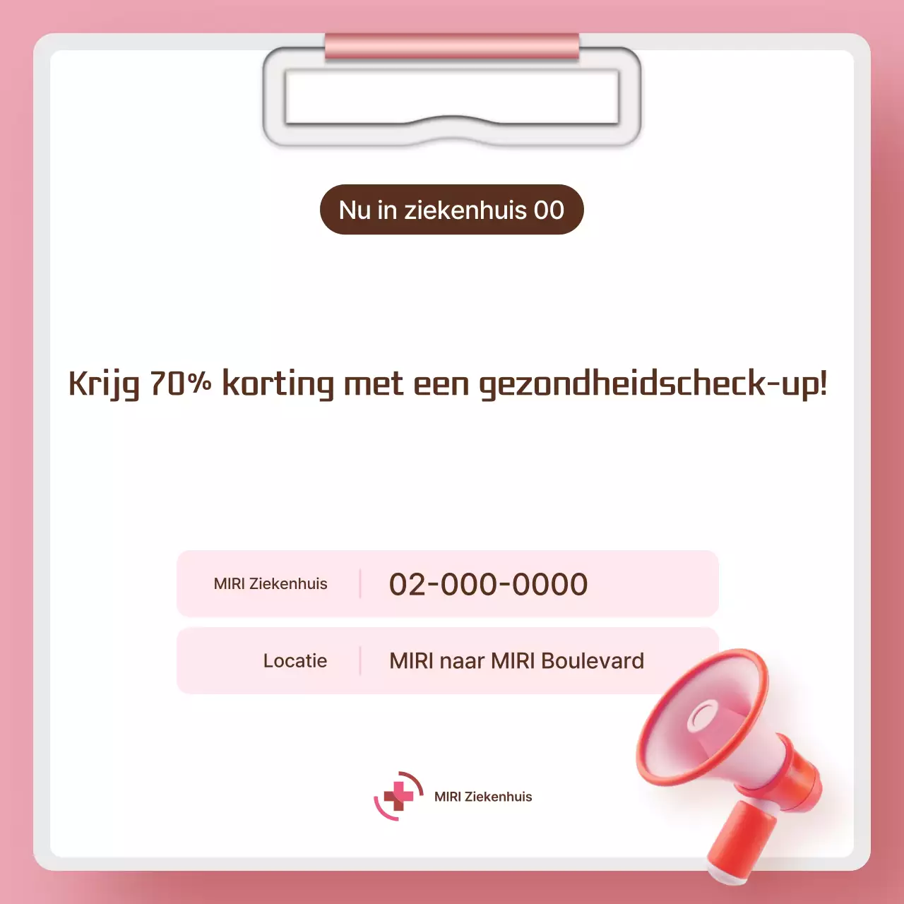Roze eenvoudige gezondheidscampagne
