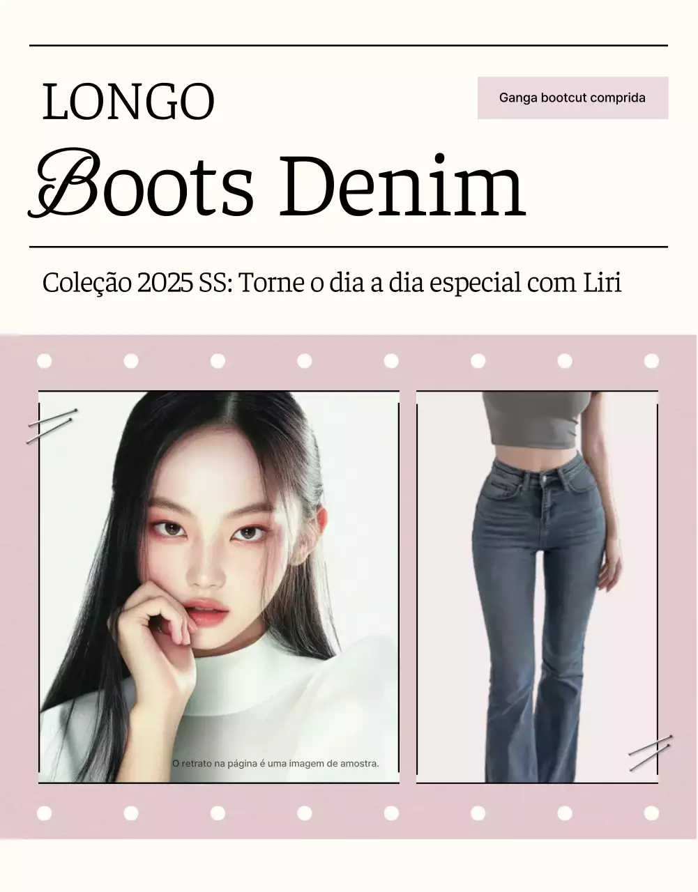 Anúncio de moda moderno bege-rosa