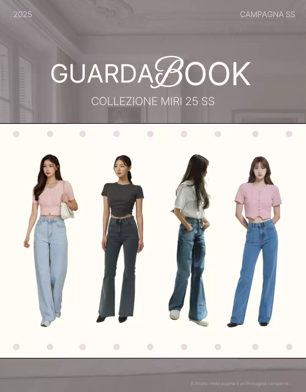 Pubblicità di moda moderna beige rosa