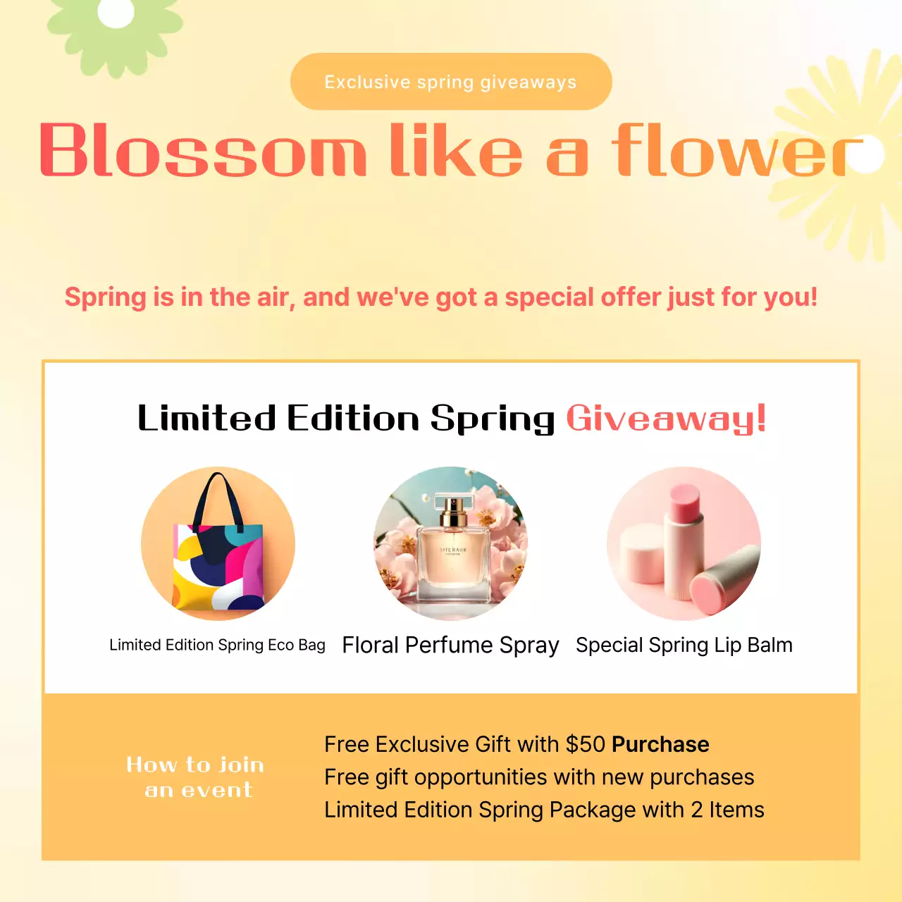 Yellow Simple Springtime Promotion