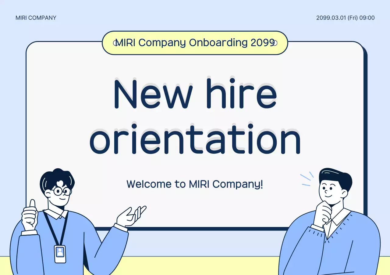 Panduan orientasi sederhana berwarna biru muda