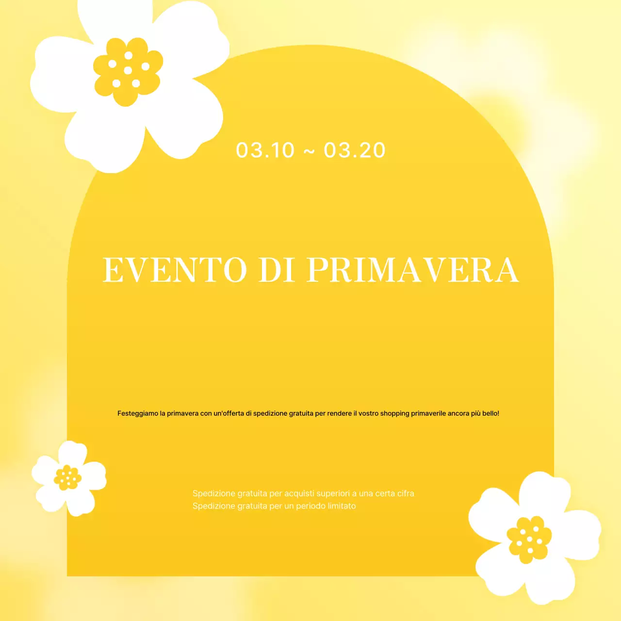 Giallo Promozione semplice di primavera