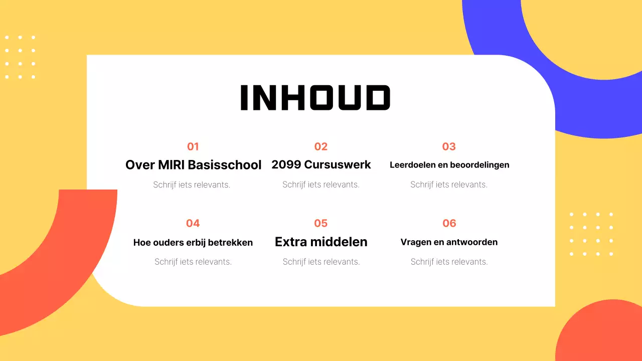 Gids voor geel eenvoudig trainingsmateriaal