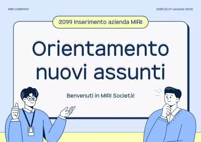 Guida di orientamento semplice di colore azzurro