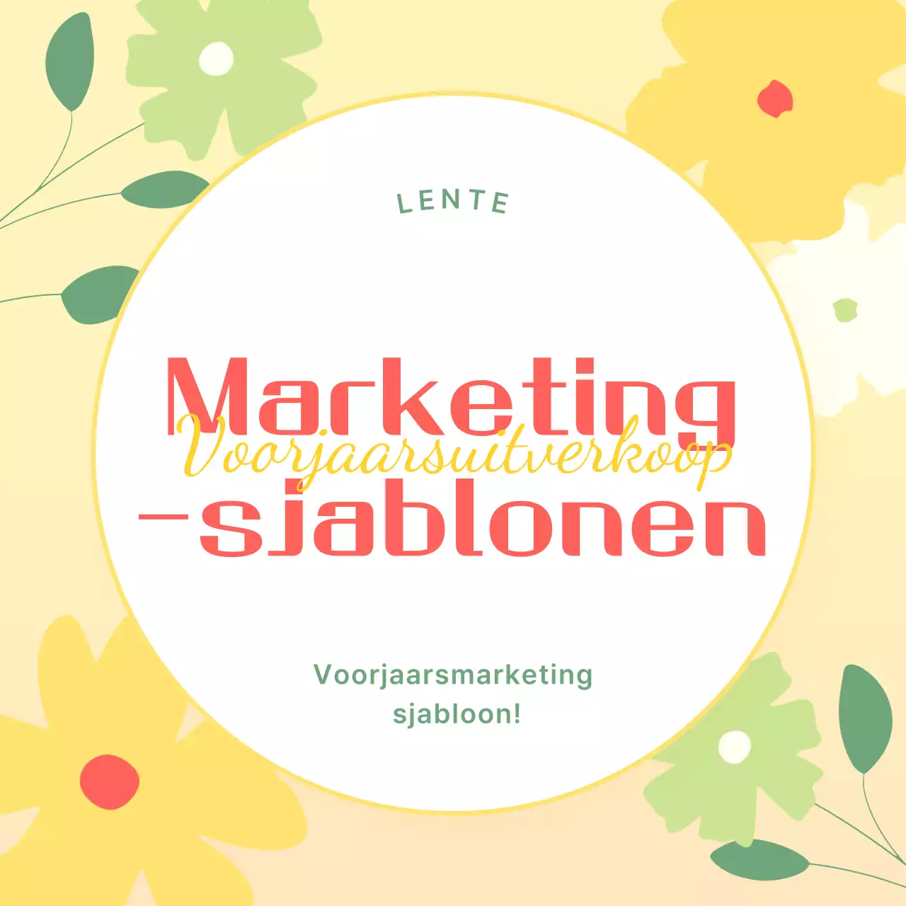 Gele eenvoudige lentepromotie