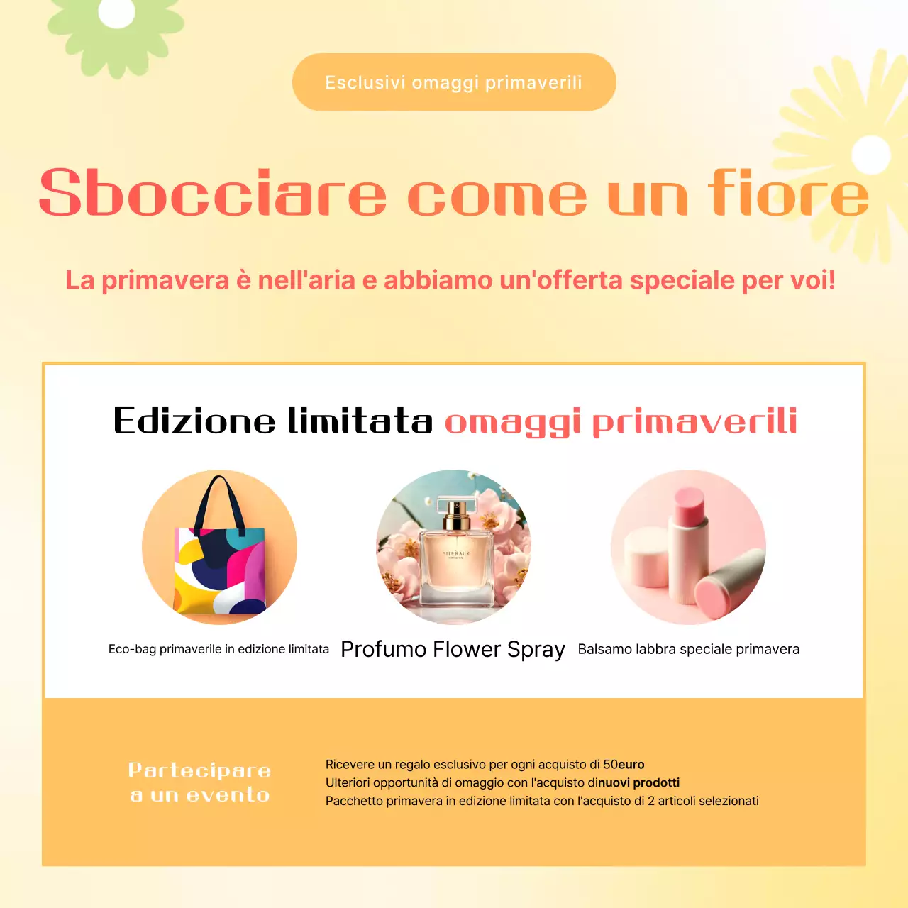 Giallo Promozione semplice di primavera