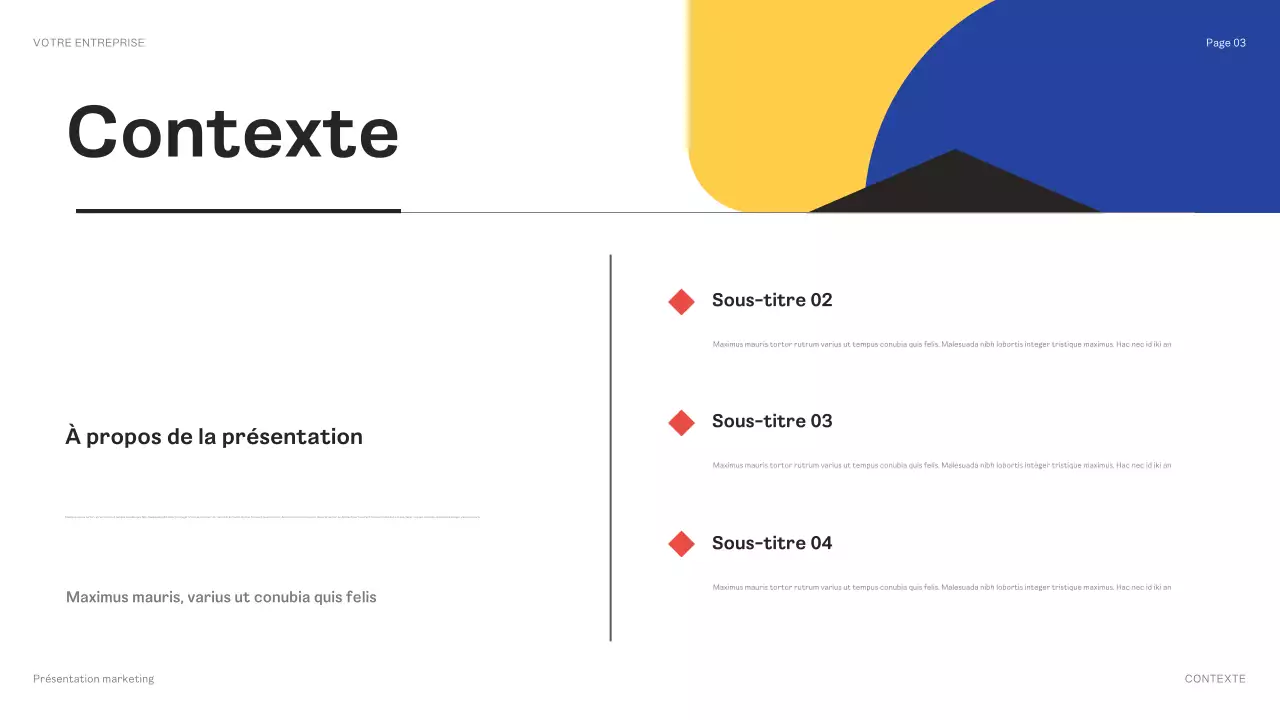 présentation marketing géométrique noire