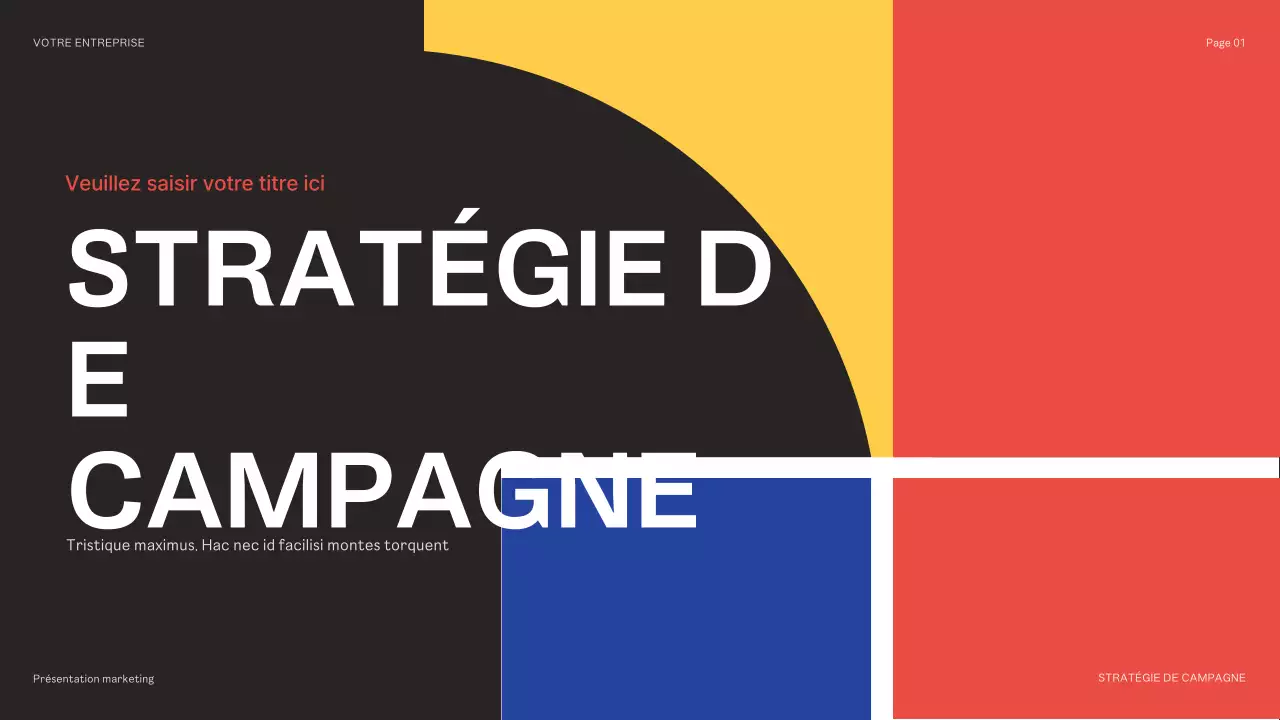 présentation marketing géométrique noire