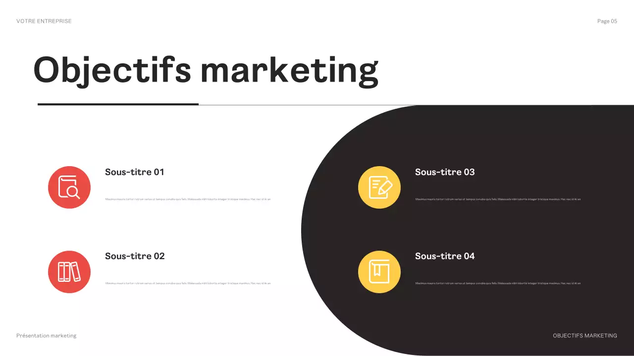 présentation marketing géométrique noire