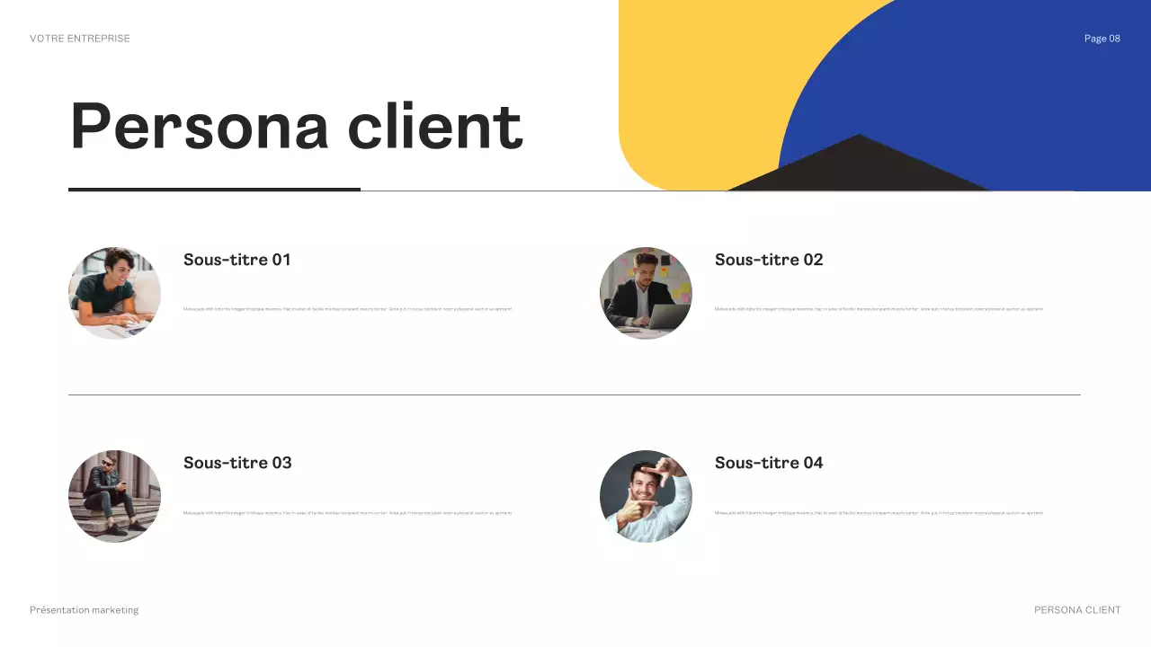 présentation marketing géométrique noire