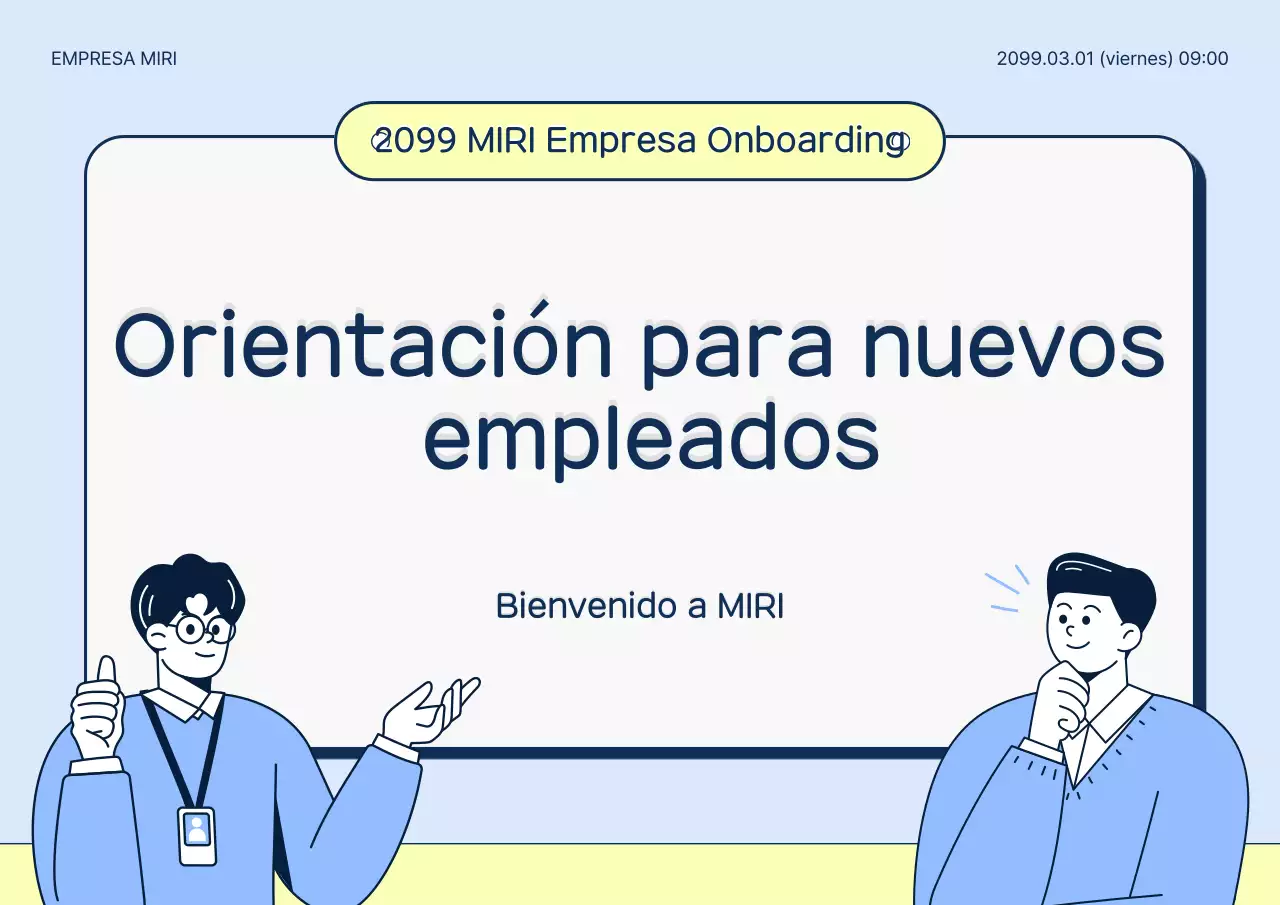 Guía de orientación sencilla de color azul claro