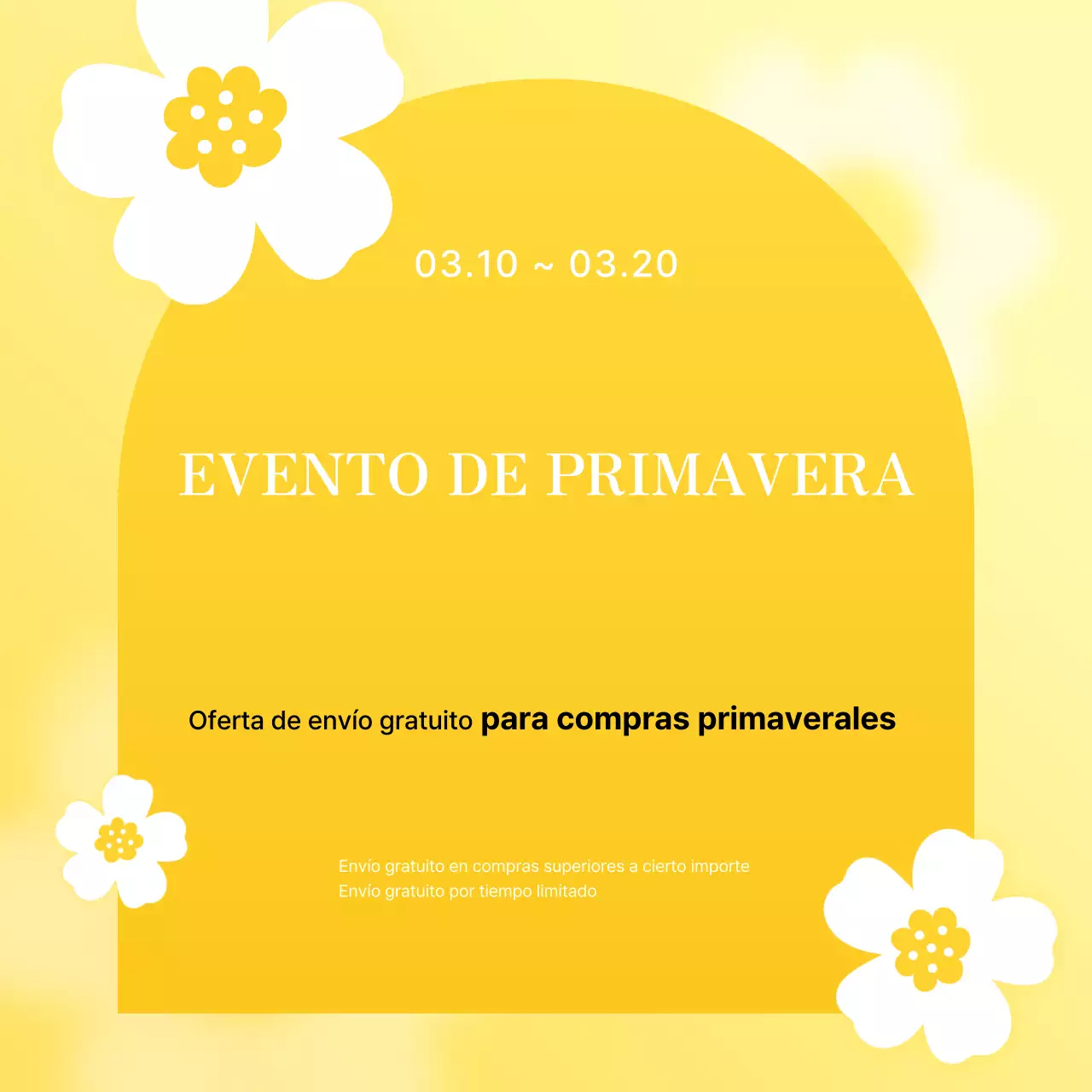 Promoción de primavera Yellow Simple