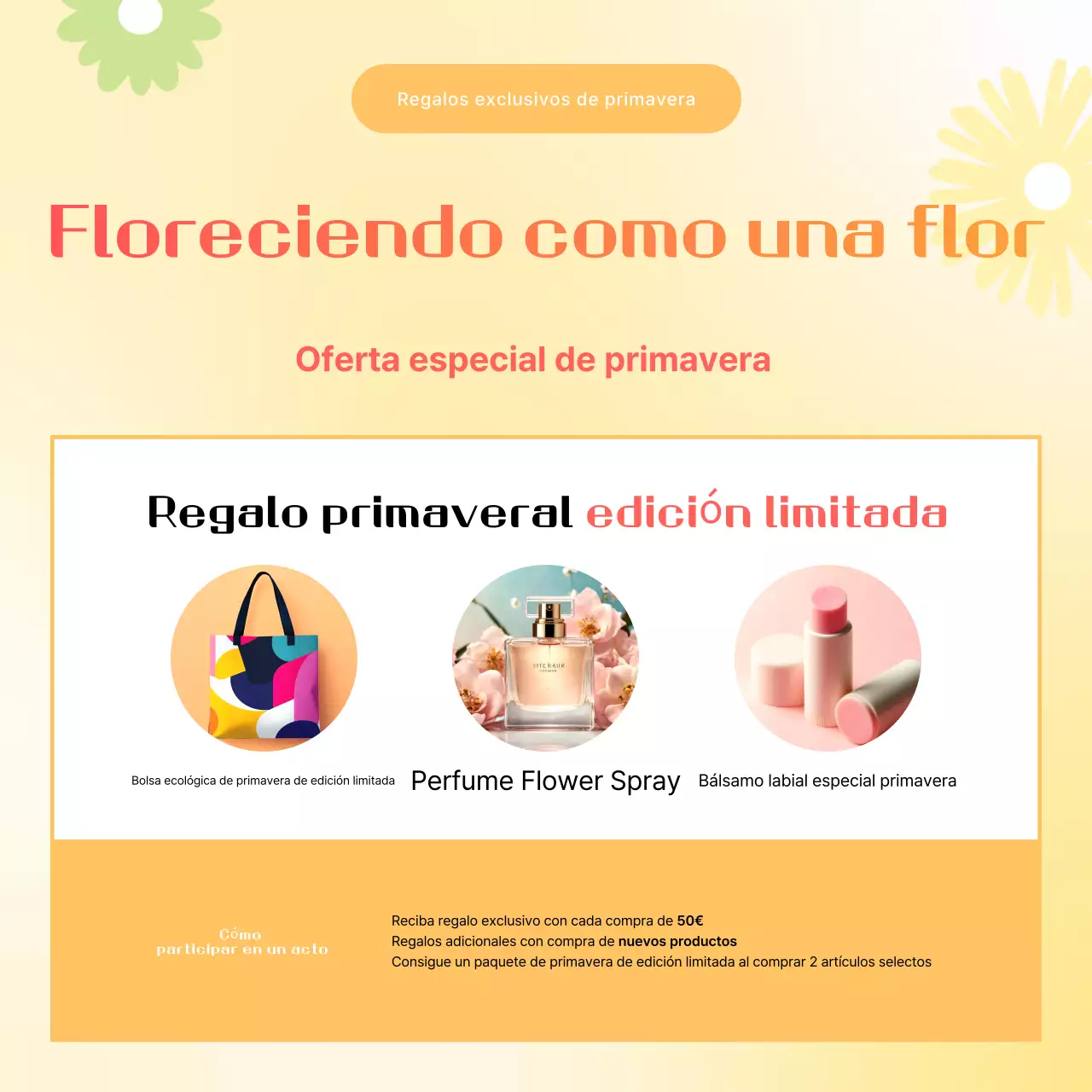 Promoción de primavera Yellow Simple