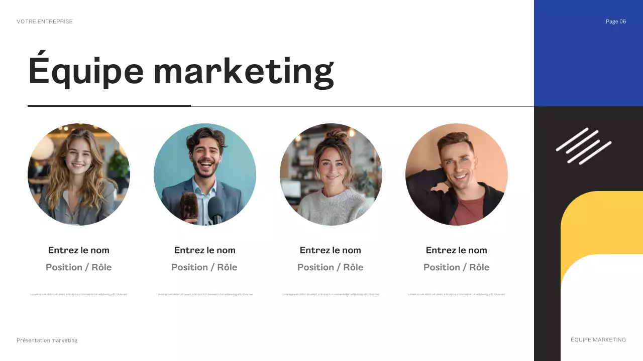 présentation marketing géométrique noire