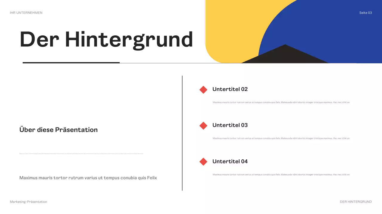 schwarze geometrische Marketingpräsentation