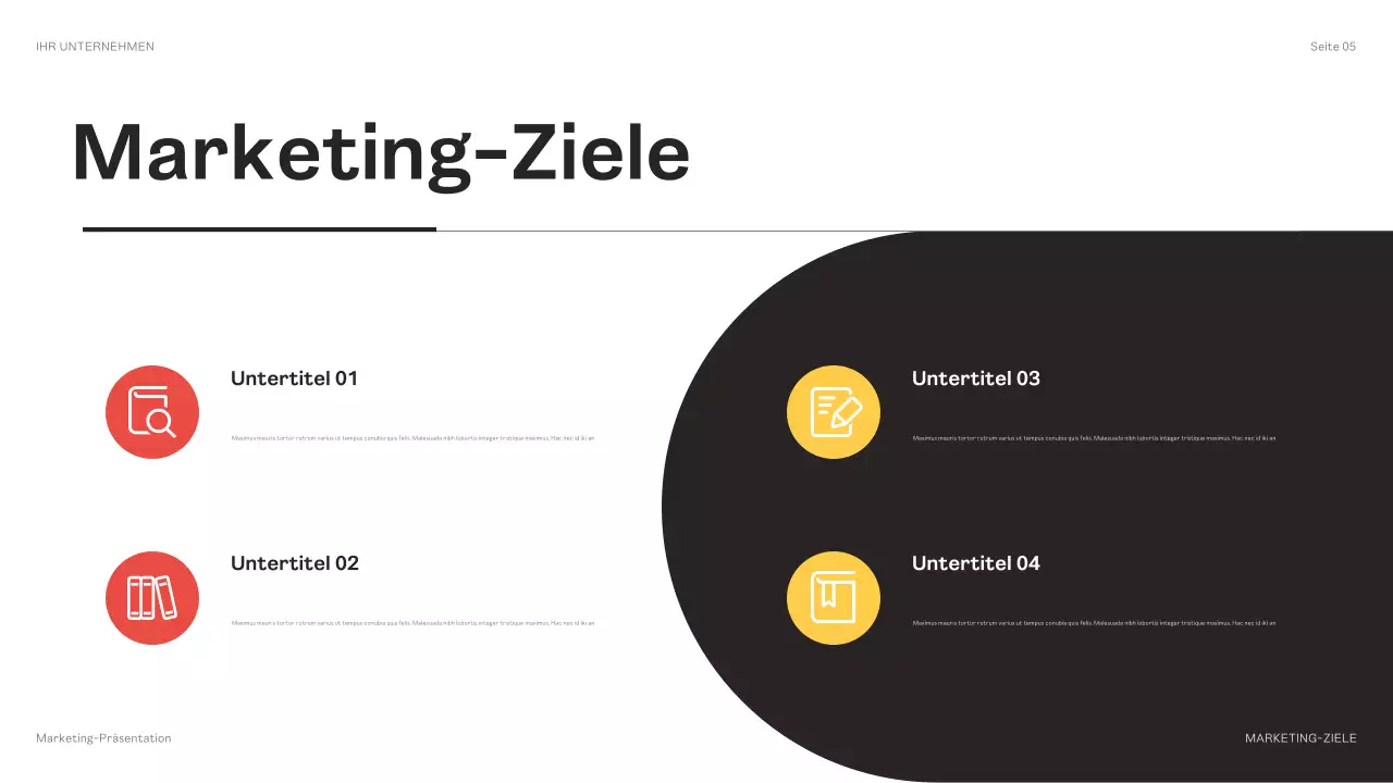 schwarze geometrische Marketingpräsentation