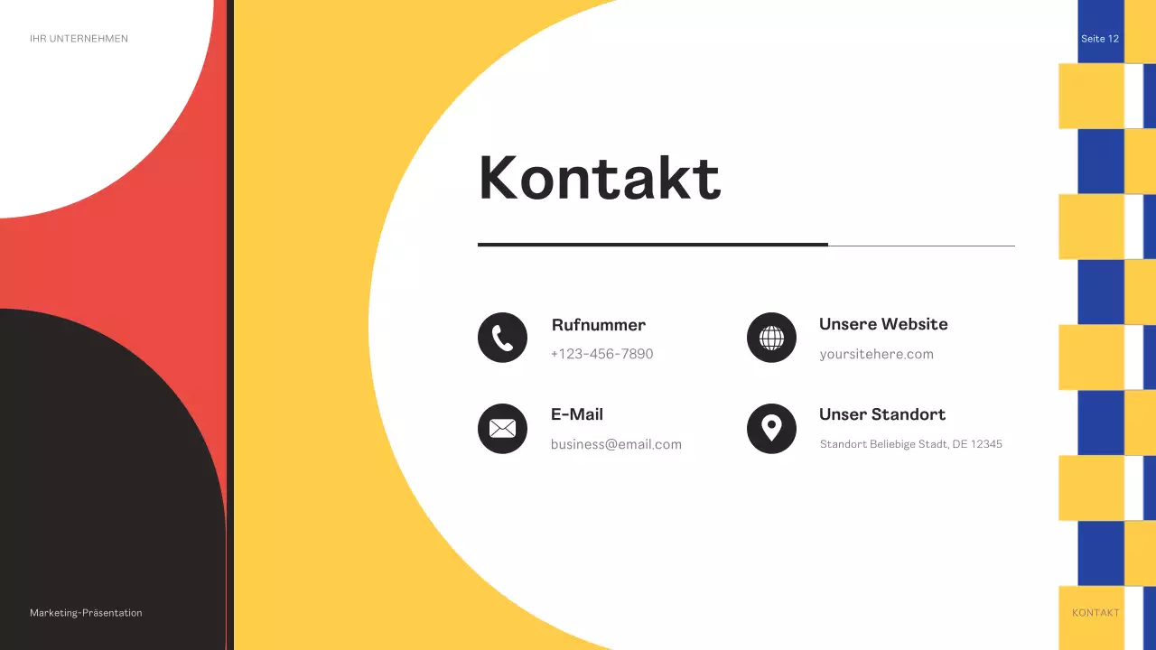 schwarze geometrische Marketingpräsentation