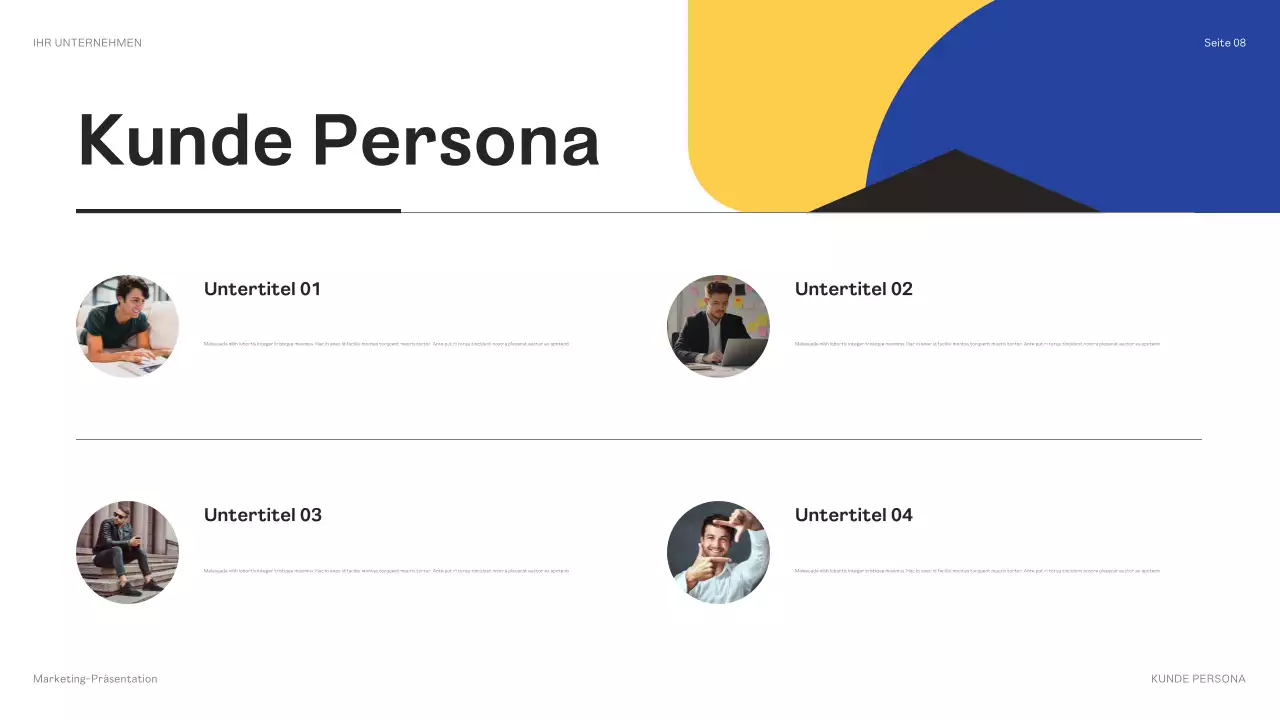 schwarze geometrische Marketingpräsentation