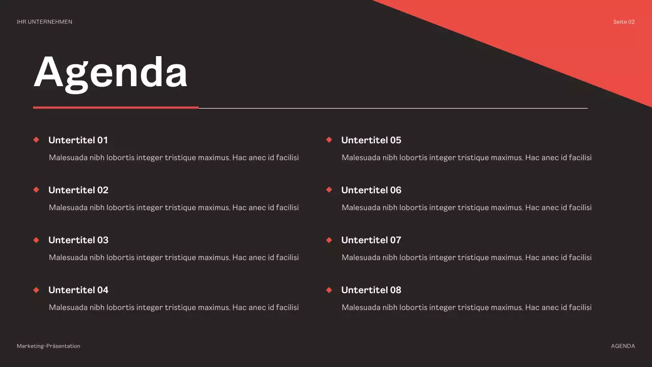 schwarze geometrische Marketingpräsentation