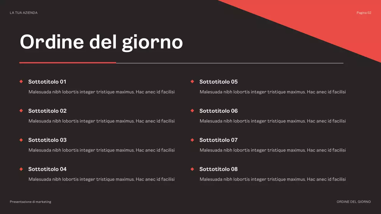 presentazione del marketing geometrico nero