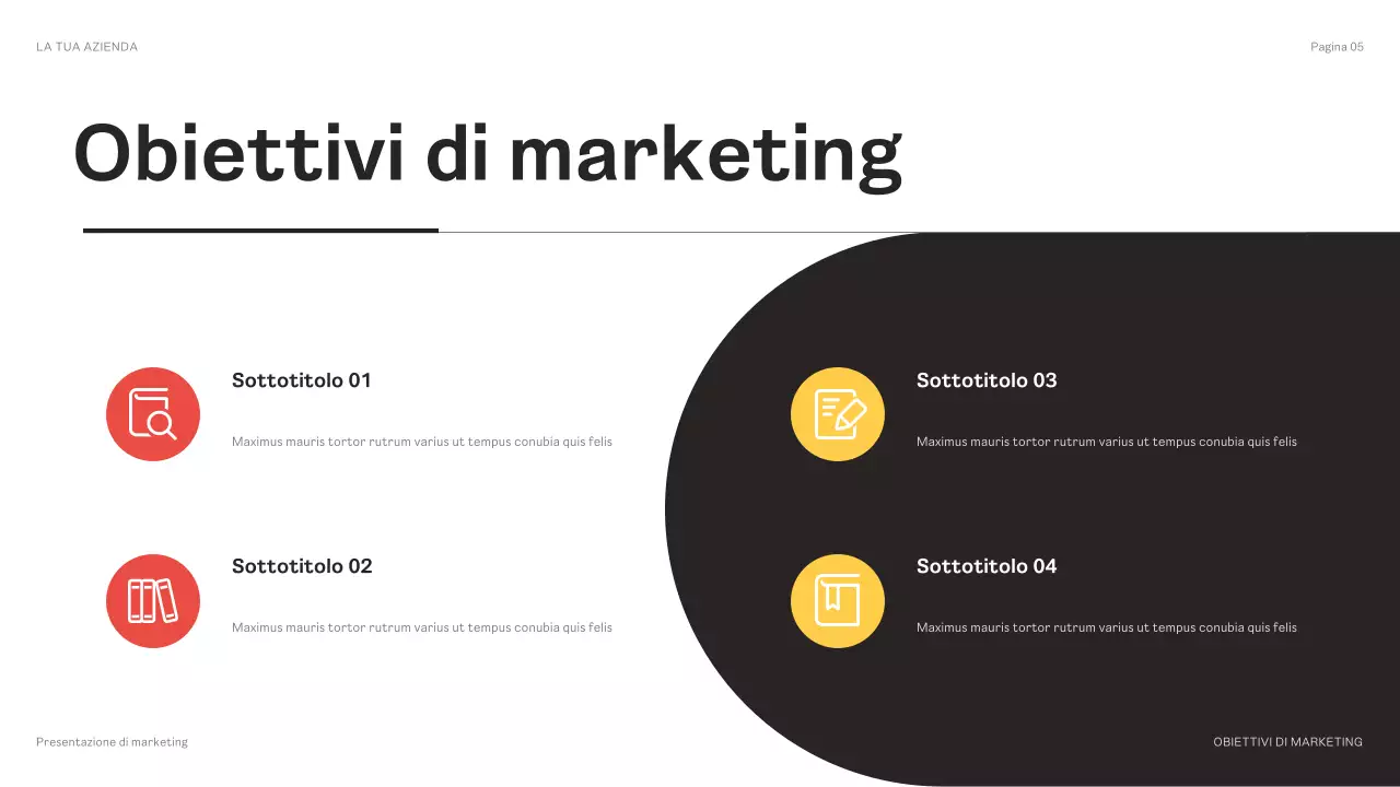 presentazione del marketing geometrico nero