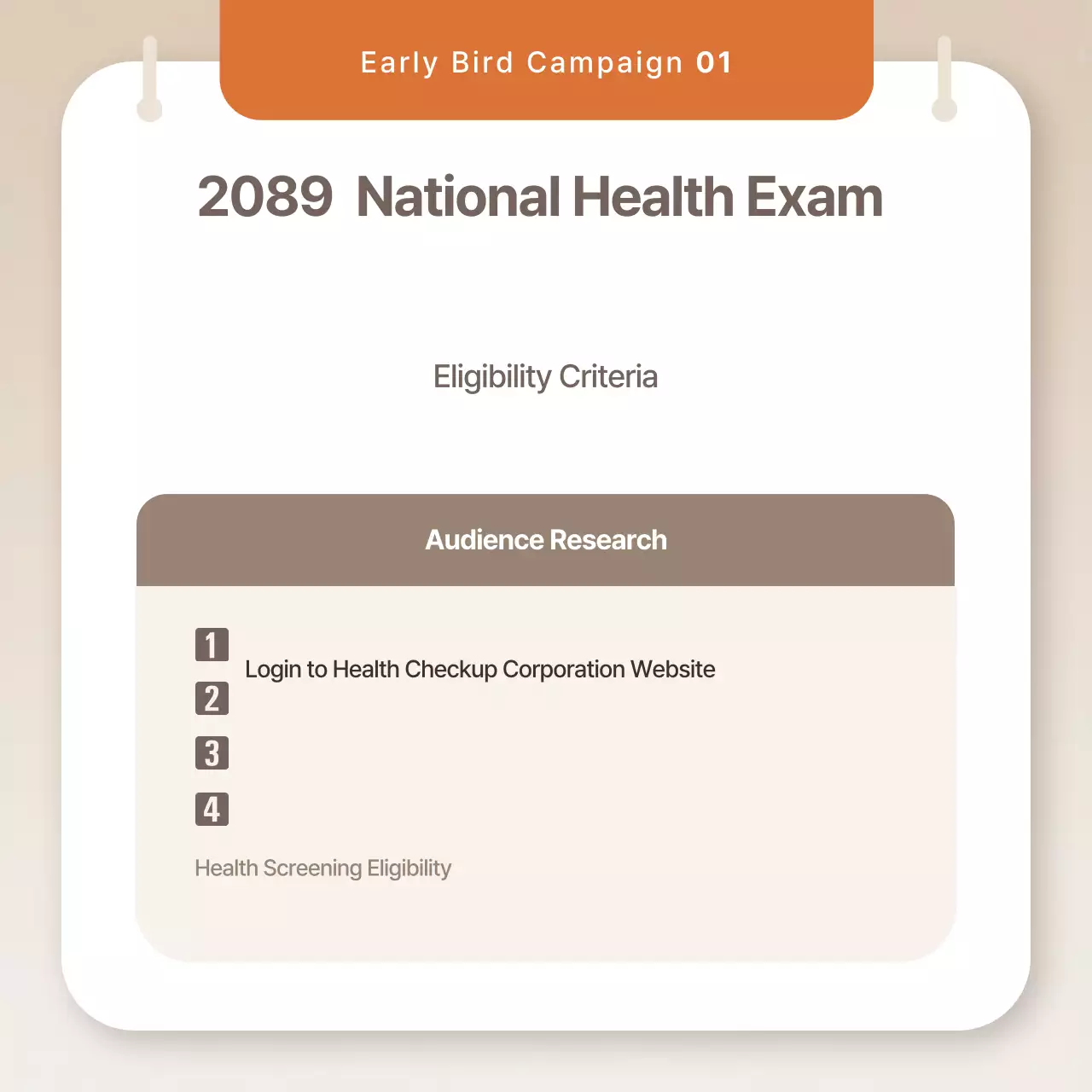 Campanha Bege Simple Health Check