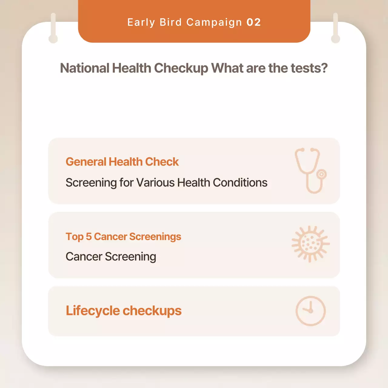 Campanha Bege Simple Health Check